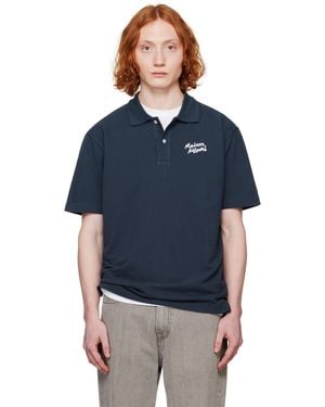 Maison Kitsuné ネイビー Handwriting コンフォート ポロシャツ - ブルー