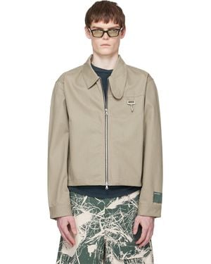 Reese Cooper Taupe Cotton Herringbone Work Jacket - Black