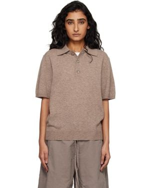 Entire studios Short Sleeve Knit Polo - Brown