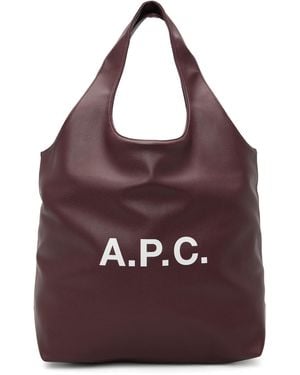 A.P.C. Burgundy Ninon Tote - Purple