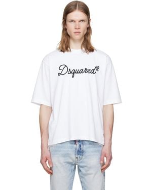 DSquared² Embroidered Loose Fit T-Shirt - White