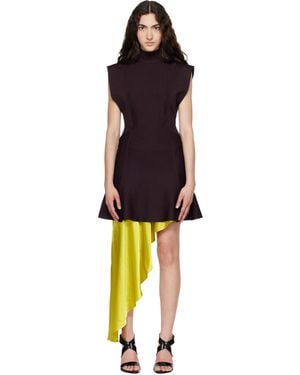 Alaïa Robe Courte Bourgogne En Tricot De Soie - Noir
