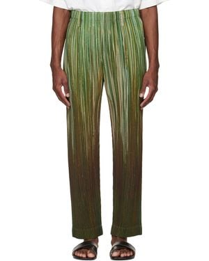 Homme Plissé Issey Miyake Paint Brush Close-Up Trousers - Green