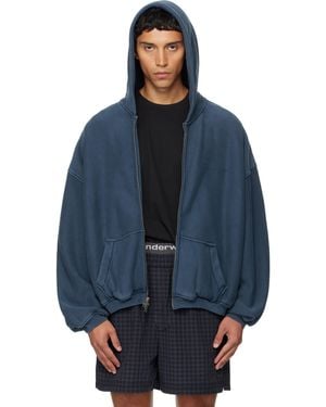 Alexander Wang ブルー グラフィックロゴ ジップフーディ