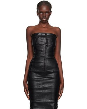 Rick Owens Black Bustier Denim Camisole