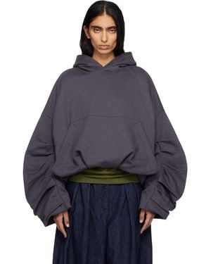 Dries Van Noten Draped Hoodie - Blue