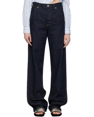 Dries Van Noten インディゴ ボタンフライ ジーンズ - ブルー