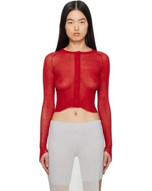 Isa Boulder Ricepaper Cardigan - Red