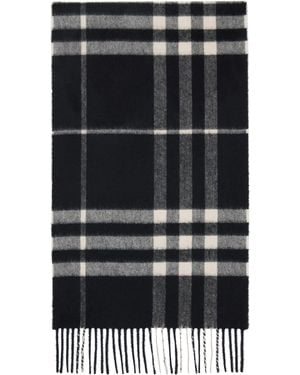 Burberry Check Cashmere Scarf - Black
