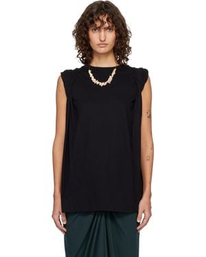 Dries Van Noten Loose Sleeveless T-Shirt - Black
