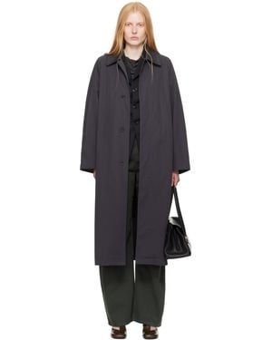 Lemaire Compact Cotton Twill Overcoat - Black