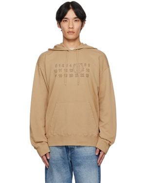 MM6 by Maison Martin Margiela Tan Cotton Numeric Hoodie - Blue