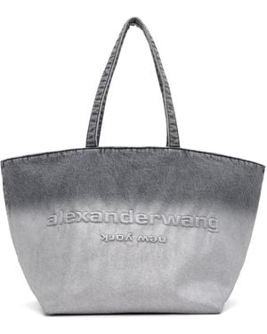 Alexander Wang Denim Punch Large Tote - Gray