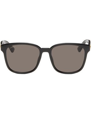 Gucci Lines Thin Gg Temple Sunglasses in Black | Lyst