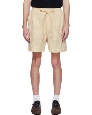 Cmmn Swdn Enzo Embroidered Shorts - Natural