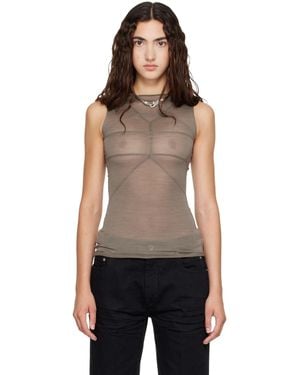 Rick Owens Taupe Tower Sleeveless Temple T Top - Black