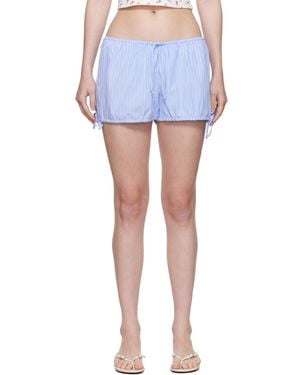GUIZIO Stripe Bloomer Shorts - Blue