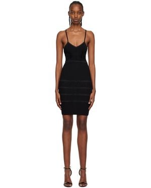 Balmain V-neck Minidress - Black