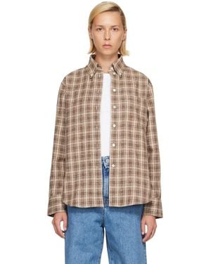 Rohe Oxford Bouclé Check Shirt - Natural