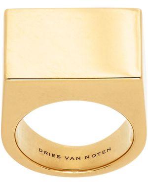 Dries Van Noten Signet Ring - Metallic