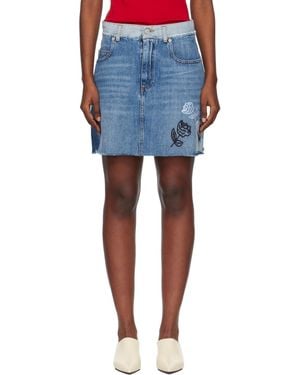 Marni Stone Washed Patches Denim Miniskirt - Blue