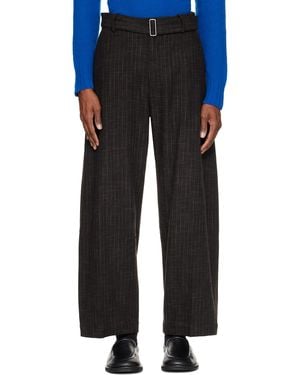 Studio Nicholson Khaki Vital Belted Pants - Blue