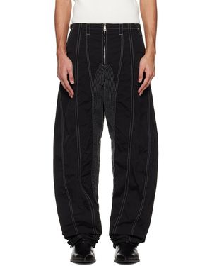 Mugler Stitched Parachute Trousers - Black
