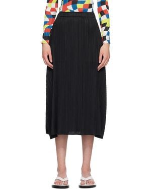 Pleats Please Issey Miyake Monthly Colours October Maxi Skirt - Black