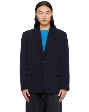 Juun.J Notched Lapel Blazer - Blue