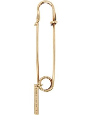 Dries Van Noten Logo Plaque Pin - Black