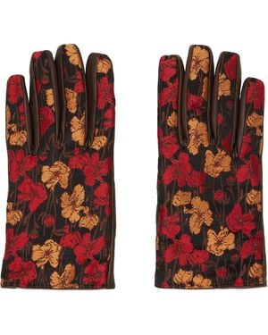 Dries Van Noten Jacquard Gloves - Red