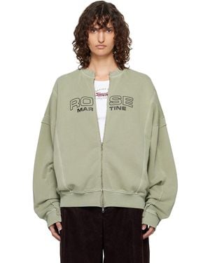 Martine Rose Zip Up Crew Sweatshirt - Grey