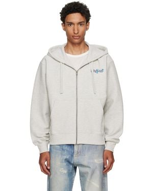 KENZO Paris Jumping Tiger' Zip Up Hoodie - Gray