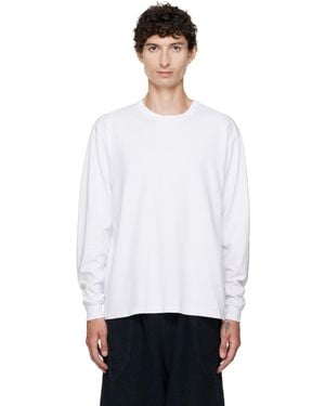 Les Tien Heavyweight Binded Neck Classic Long Sleeve T-Shirt - White
