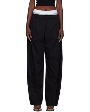 T By Alexander Wang パイピング トラウザーズ - ブラック