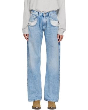 Maison Margiela Contrasted Pockets Straight Jeans - Blue