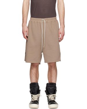 Rick Owens Taupe Temple Heavy Sweatshirt Long Shorts - Natural