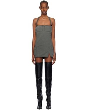 Dion Lee Grey Apron Minidress - Black