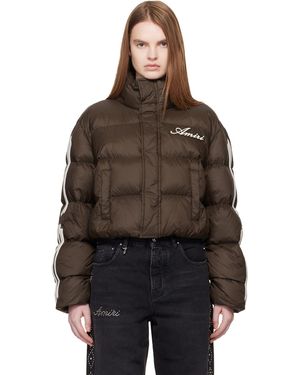 Amiri Bones Cropped Down Jacket - Brown