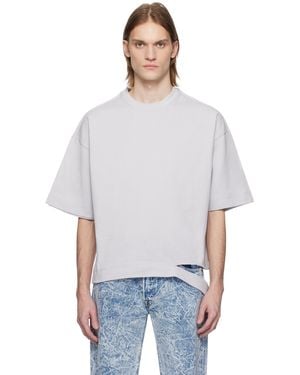 Karmuel Young グレー Square Xy-Plane カットアウト Tシャツ - ホワイト