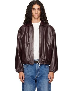Arma Backett Reversible Leather Bomber Jacket - Brown