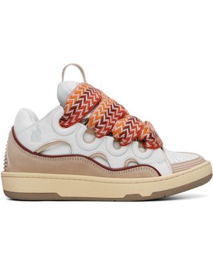 Lanvin Curb Leather Sneakers - Red