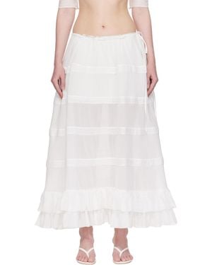 Mirror Palais Mirage Bustle Midi Skirt - White