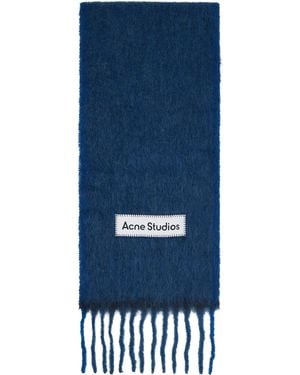 Acne Studios Wool Mohair Narrow Scarf - Blue