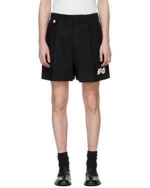 Simone Rocha Tailored Belt Loop Shorts - Black