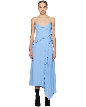 MSGM Blue Ruffle Maxi Dress