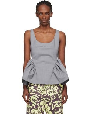 Dries Van Noten Wool Peplum Blouse - Black