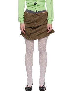 August Barron Lifted Pencil Miniskirt - Green