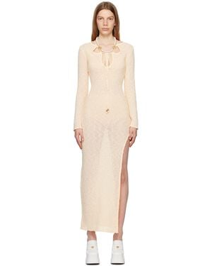 CASABLANCA Off-white Cutout Maxi Dress - Black