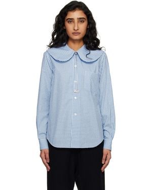 Comme des Garçons Cotton Poplin Gingham Check Shirt - Blue